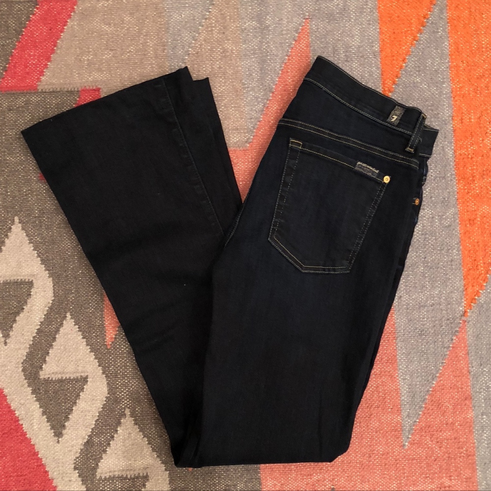 7 For All Mankind Dark Indigo Wide Leg Jeans
